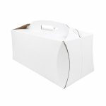 Caixa Cartão p/ Tortas c/ Pegas Branco Tronchetto 17,5x35x15cm – Norpack