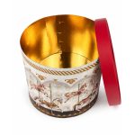Caixa Cartão p/ Panettone 1Kg c/ Tampa e Cordão Coleção Carrossel 21,5x21,5x22cm – Norpack - Image 2