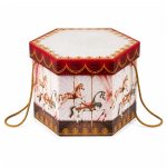 Caixa Cartão p/ Panettone 1Kg c/ Tampa e Cordão Coleção Carrossel 24x24x18cm – Norpack