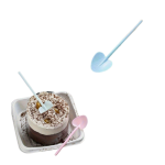 Colher Sobremesa Coração Azul Claro Pack 100 unidades – Norpack