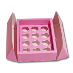 Caixa Cartolina Rosa Chiclete c/ Manga Cartolina p/ 12 Brigadeiros – Norpack
