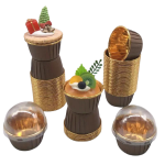 Copo Papel Queques/ Cupcake/Pastelaria Castanho 5x6,5x4cm - Pack 30 – Norpack - Image 2
