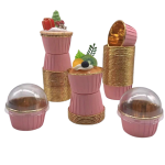 Copo Papel Queques/ Cupcake/Pastelaria Rosa 5x6.5x4cm - Pack 30 – Norpack - Image 2