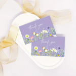 Cartão de agradecimento Floral Roxo "Thank You" 50 unidades – Norpack