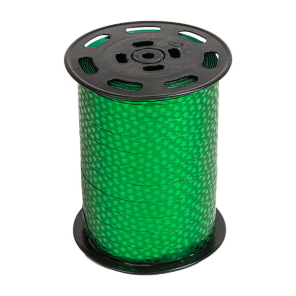 150500000104.png Fita de Embrulho Verde c/ Estrelas 10mmx225mtrs – Norpack - Image 1