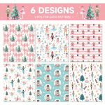 Papel Embrulho Natal Rosa 50,8x68,58cm Pack 6 folhas – Norpack - Image 2