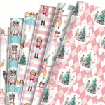 Papel Embrulho Natal Rosa 50,8x68,58cm Pack 6 folhas – Norpack - Image 3