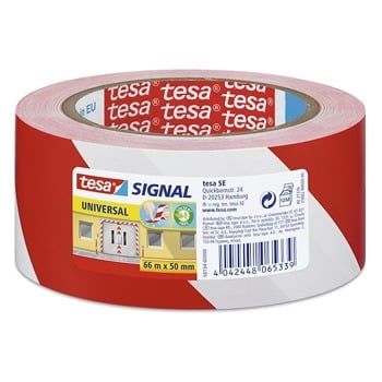 15641202-1.jpg Fita Adesiva Marcação/Sinalização Vermelha/Branca TESA – Norpack - Image 1