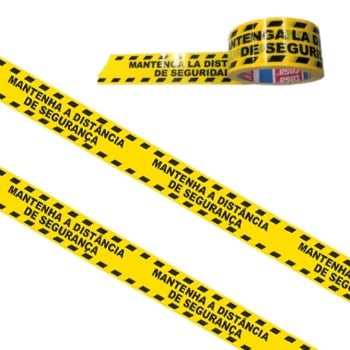 15641203-1.jpg Fita Adesiva Marcação/Sinalização Amarela "Mantenha a distância de segurança" TESA – Norpack - Image 1