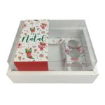 Caixa Cartolina C/ Tampa PVC 1 Bentô Cake + 3 Brigadeiros Natal Coelho + Meia – Norpack - Image 3