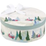 Caixa Cartão Redonda Branca Natal Floresta 25,5x10cm – Norpack - Image 4