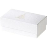 Caixa Cartão Presente Branca Pinheiro / imitação pele c/ Tampa 17x9,8x6,2cm – Norpack