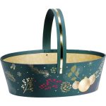 Cesta Cartão Verde Natal Natureza Encantada c/ Asa 25x19x8cm – Norpack