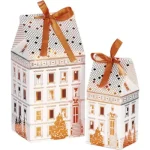 Caixa Cartão Cabaz / Presente Branca Natal Cidade Festiva c/ Fita Cetim 8x7x15,9cm – Norpack - Image 4