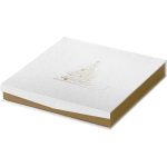 Caixa Cartão Chocolates Branca/Dourada Pinheiro Fecho Magnético 6 linhas 22,1x22,1x3,3cm – Norpack