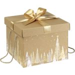 Caixa Cartão Cabaz / Presente Dourada Natal 27x27x20cm – Norpack - Image 2