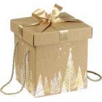 Caixa Cartão Cabaz / Presente Dourada Natal 18x18x19,5cm – Norpack