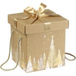 Caixa Cartão Cabaz / Presente Dourada Natal 18x18x19,5cm – Norpack - Image 3