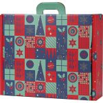 Caixa Cartão Verde/Vermelha Natal Motivos Natal c/ pega 38,4x32,5x11,5cm – Norpack
