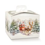 Caixa Cartão Cabaz / Presente / Panettone Branca C/ Pega Pai Natal 245x245x190mm – Norpack