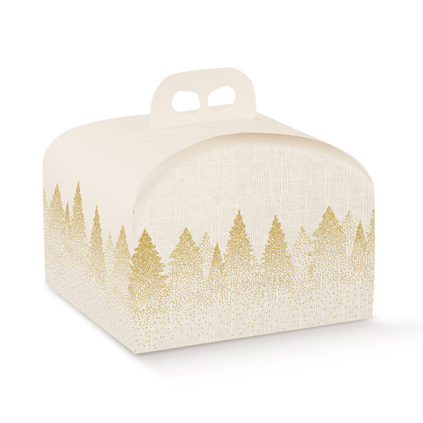 170100000261.jpg Caixa Cartão Cabaz / Presente / Panettone Branca Pinheiros 245x245x180mm – Norpack - Image 1