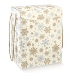 Caixa Cartão Cabaz/Presente Pérola c/ Flocos de Neve C/ Cordão 245x245x180mm – Norpack
