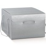 Caixa Cartão Cabaz/Presente Prata C/ Cordão 245x245x180mm – Norpack