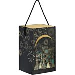 Caixa Cartão Cabaz/Presente Preto/Verde c/ tampa deslizante c/ Alça 16x16x26cm – Norpack