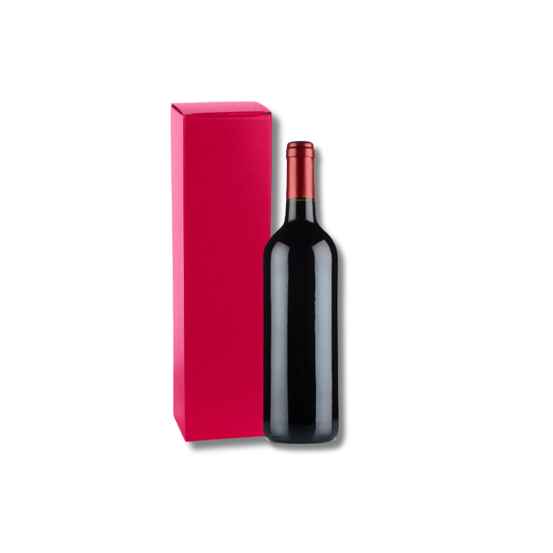 170100000405.png Caixa Cartão Vermelha para 1 Garrafa Bordalesa 90x90x340mm – Norpack - Image 1