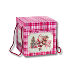 Caixa Cartão Presente Vermelha / Branca Pai Natal c/ cordão 210x210x210mm – Norpack
