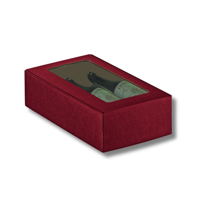 170100000416.jpg.jpg Caixa Cartão Bordeaux 2 Garrafas c/ janela 340x185x90mm – Norpack - Image 1