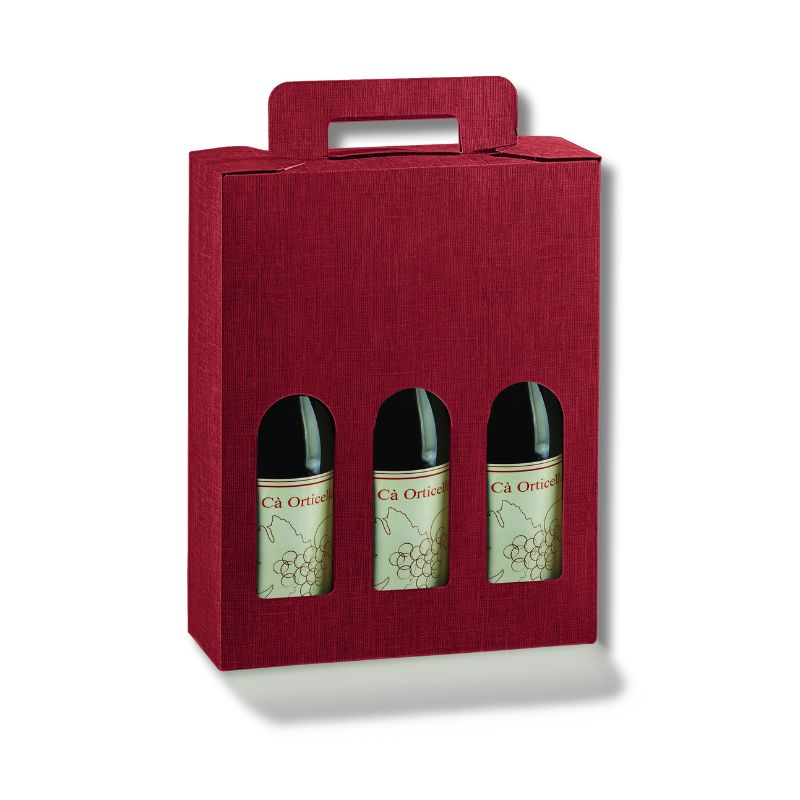 170100000419.jpg.jpg Caixa Cartao Bordeaux 3 Garrafas c/ janela 270x90x340mm – Norpack - Image 1