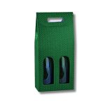 Caixa Cartao Verde c/ bolinhas para 2 Garrafas c/ janela 180x90x385mm – Norpack