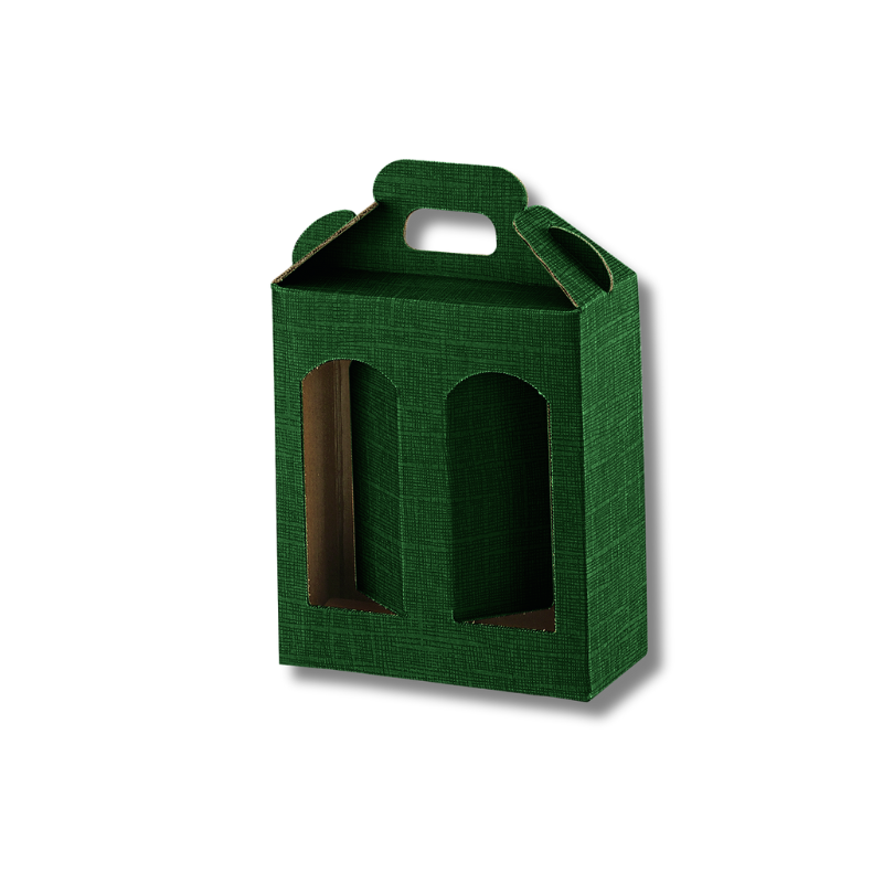 170100000438.jpg.png Caixa Cartao 2 Frascos Verde 130x60x150mm – Norpack - Image 1