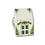 Caixa Cartao Casinha Branca / Verde c/ cordão 200x200x180mm – Norpack