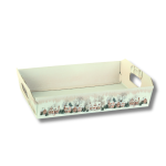 Tabuleiro Cartão Creme Casinhas Natal 35x26x7cm – Norpack