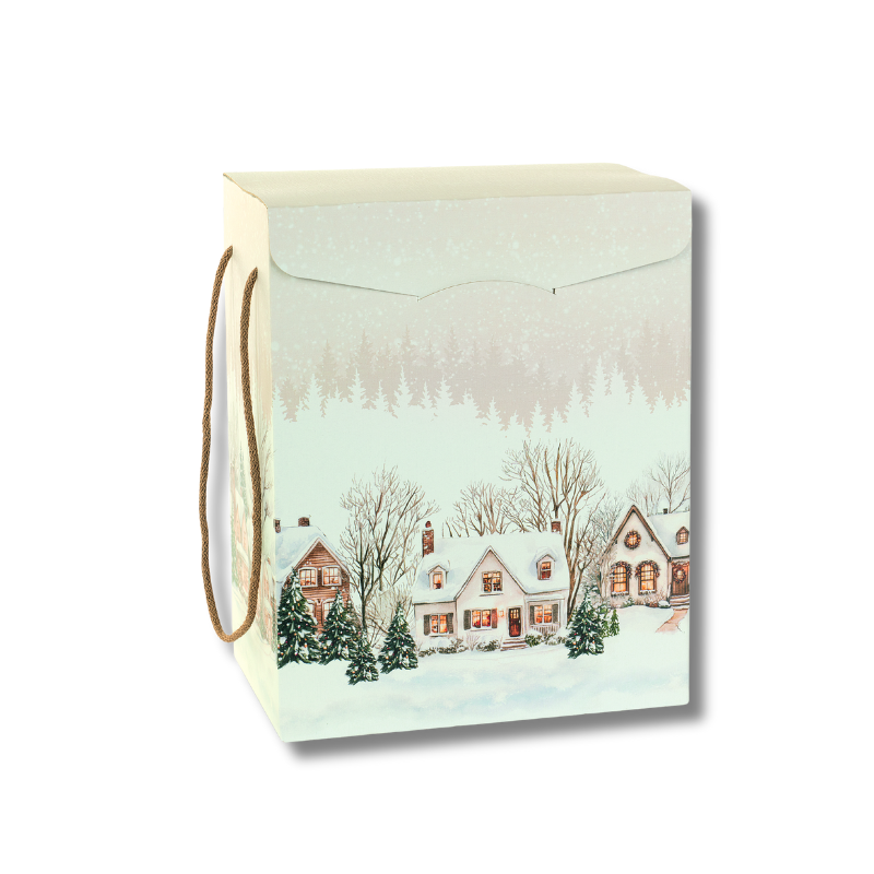 170100000461.png Caixa Cartão Presente Creme Casinhas Natal c/ cordão 245x245x180mm – Norpack - Image 1