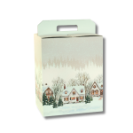 Caixa Cartão Cabaz/ Presente Creme Casinhas Natal 430x240x345mm – Norpack