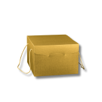 Caixa Cartão Presente Dourada c/ cordão 210x210x210mm – Norpack