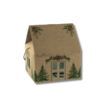 Caixa Cartão Casinha Kraft / Verde c/ cordão 245x245x150mm – Norpack - Image 4
