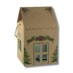 Caixa Cartão Casinha Kraft / Verde c/ cordão 230x230x260mm – Norpack