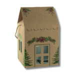 Caixa Cartão Casinha Kraft / Verde c/ cordão 230x230x260mm – Norpack - Image 4