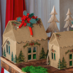 Caixa Cartão Casinha Kraft / Verde c/ cordão 200x140x140mm – Norpack - Image 5