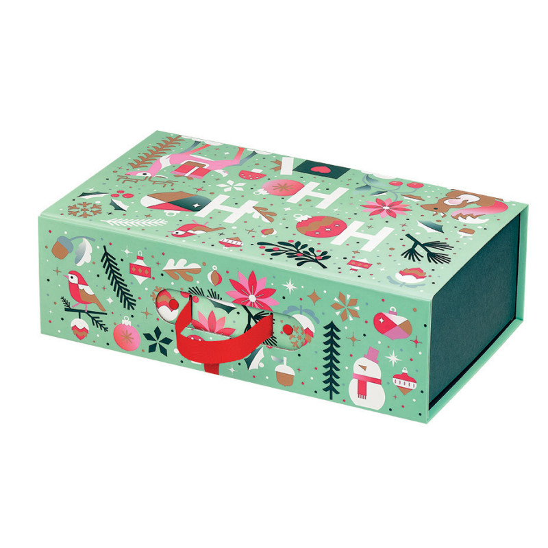 170100000533.jpg Caixa Cartão Presente Natal Jardim de Inverno Fecho Magnético c/ Alça 37,3x26,5x12,5cm – Norpack - Image 1