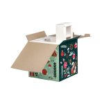 Caixa Cartão Calendário do Advento Natal Jardim de Inverno c/ 24 janelas picotadas 22,2x22,2x22,2cm – Norpack - Image 3