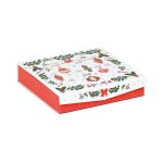 Caixa Cartão Chocolates Natal Vermelho Encantado Fecho Magnético 4 linhas 15,5×15,5×3,3cm – Norpack
