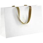 Saco Papel Branco/Dourado Pinheiro / imitação pele c/ Alça 35,5x11,5x23cm – Norpack - Image 3