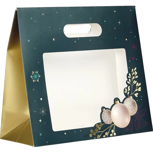 170800000038.jpg Saco Papel Natal Verde Natureza Encantada c/ pega 20x10x17cm – Norpack - Image 1