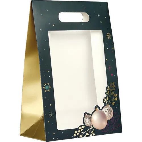 170800000040.jpg Saco Papel Natal Verde Natureza Encantada c/ pega 20x10x29cm – Norpack - Image 1