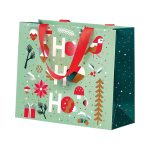 Saco Papel Natal Jardim de Inverno c/ Alça 25,5x10x21,5cm – Norpack